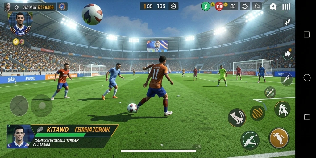Tampilan menarik dari gameplay KITAWD dalam aksi sepak bola.