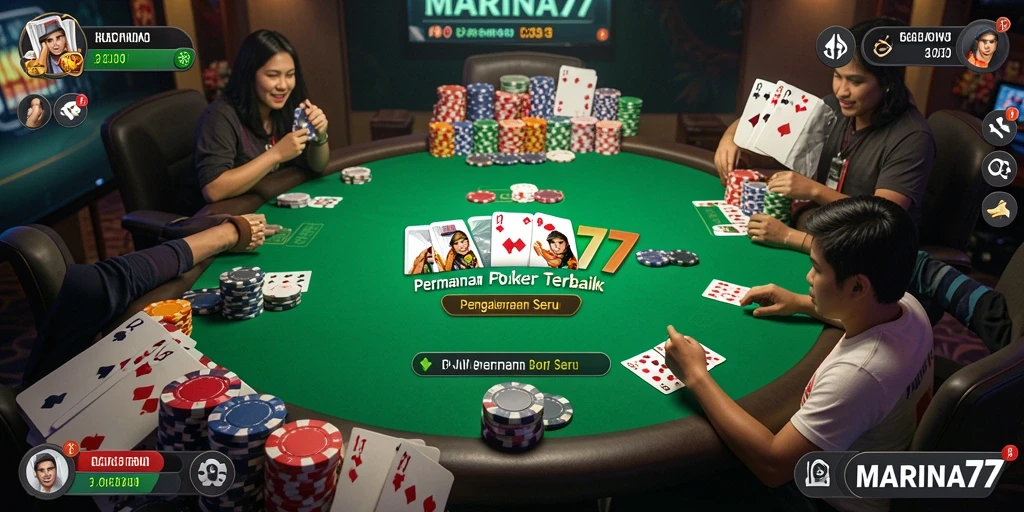 Tampilan menarik gameplay Poker di MARINA77.