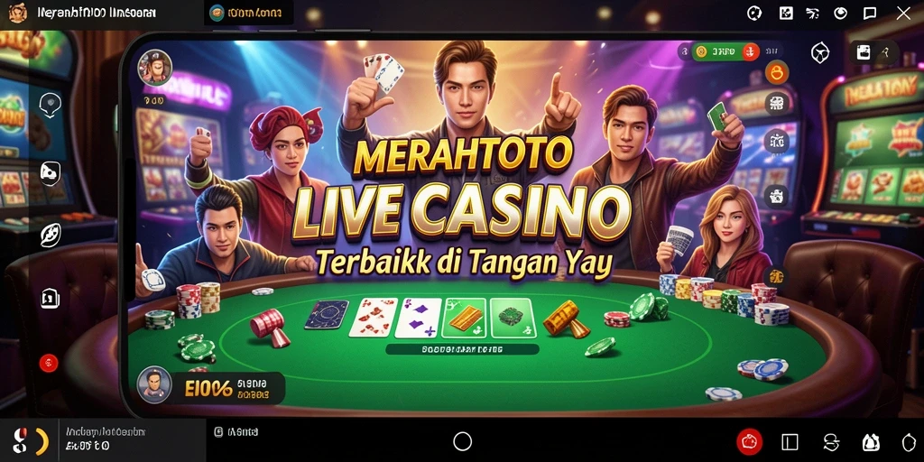 Tampilan gameplay Live Casino yang mendebarkan di aplikasi MERAHTOTO.