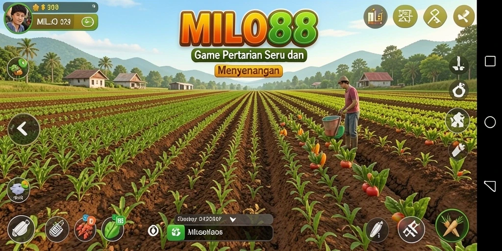 Screenshot gameplay MILO88 menampilkan petualangan bertani yang seru dan interaktif.
