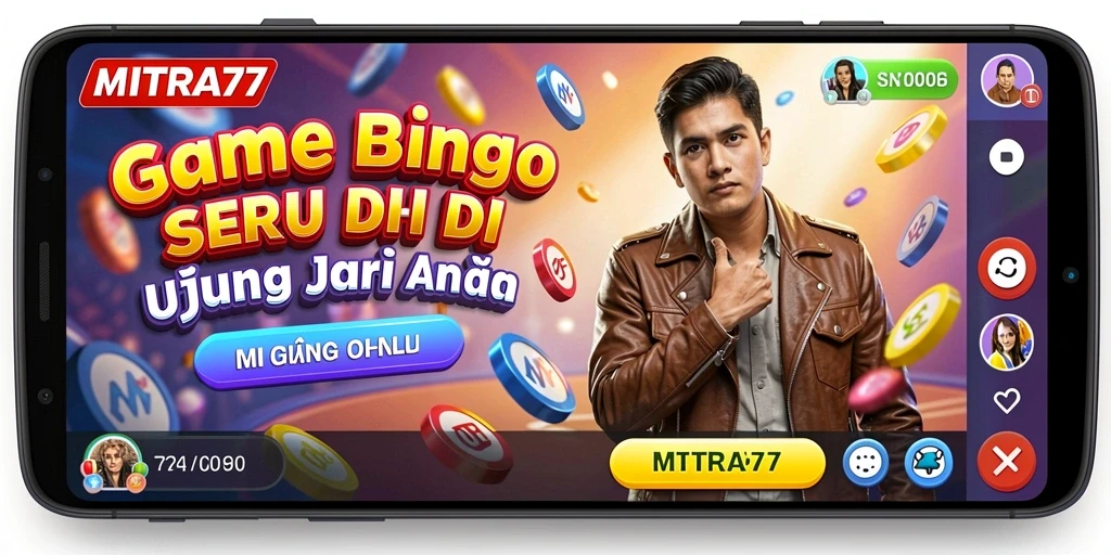 Tampilan gameplay Bingo yang menarik di MITRA77 dengan banyak pemain.