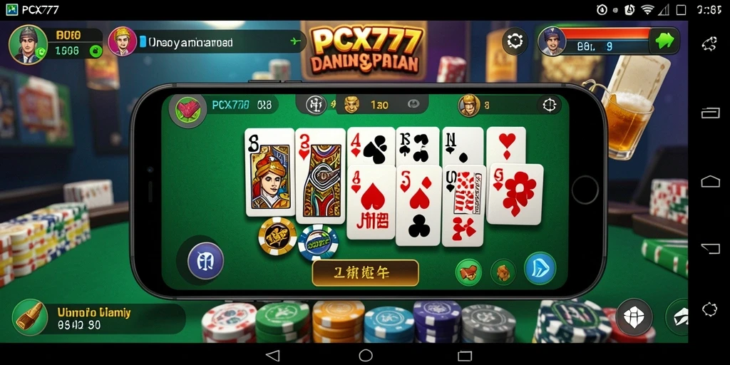 Screenshot PCX777 menampilkan keseruan gameplay Domino yang penuh strategi.