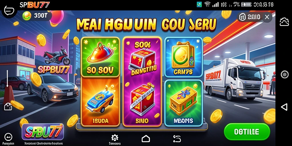 Tampilan gameplay SPBU77 yang menarik dan menghibur.