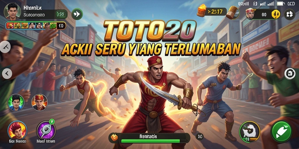 Tangkapan layar utama TOTO20 menampilkan aksi seru dalam gameplay Action.